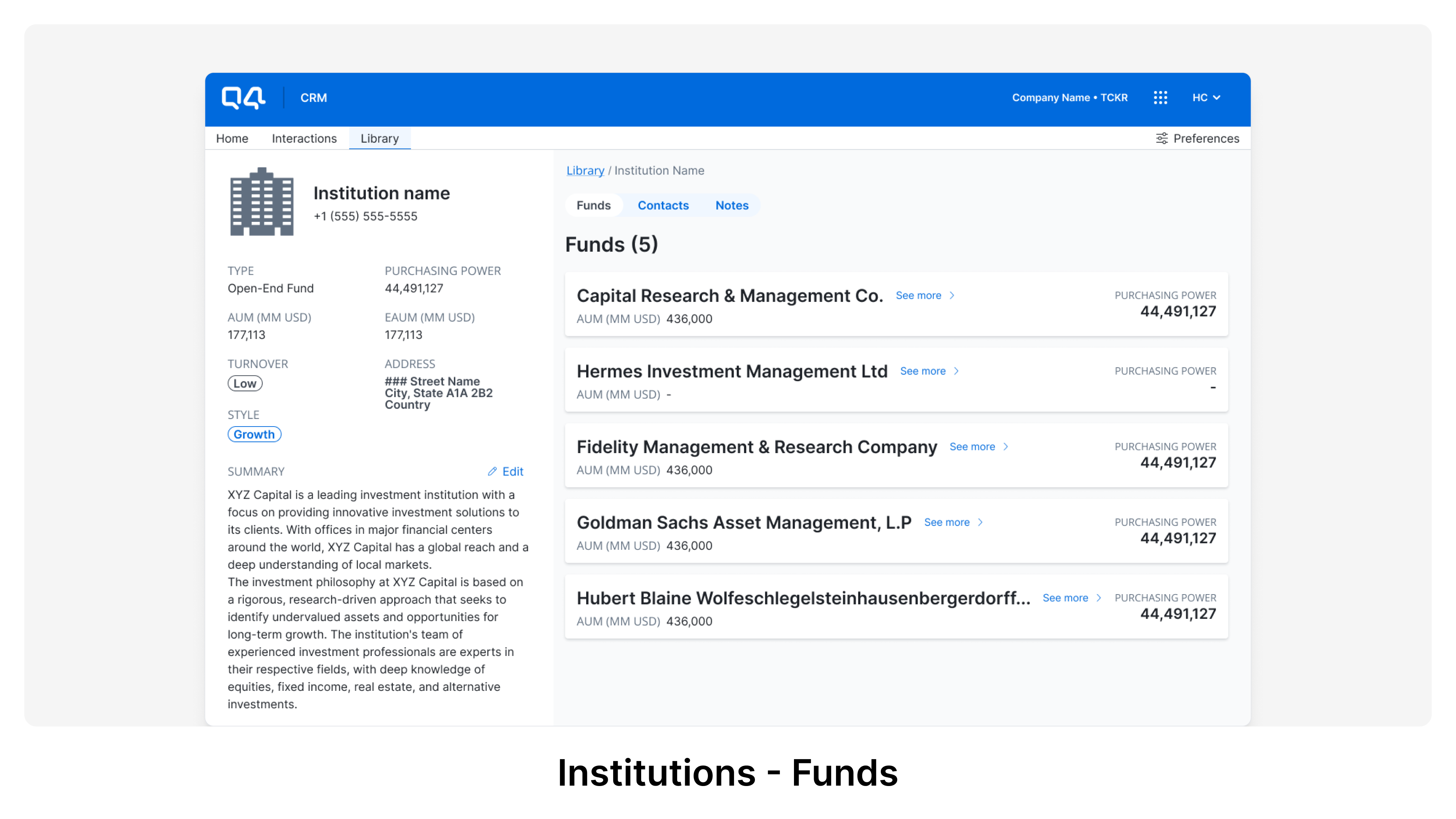 Institution Funds